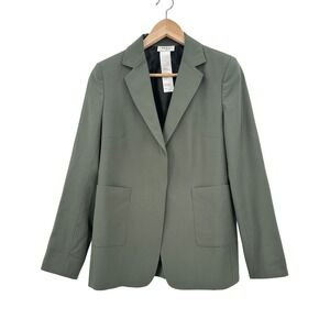 Akris Punto Womens Wool Blazer Sage Green Size US 6 Single Hidden Button Jacket